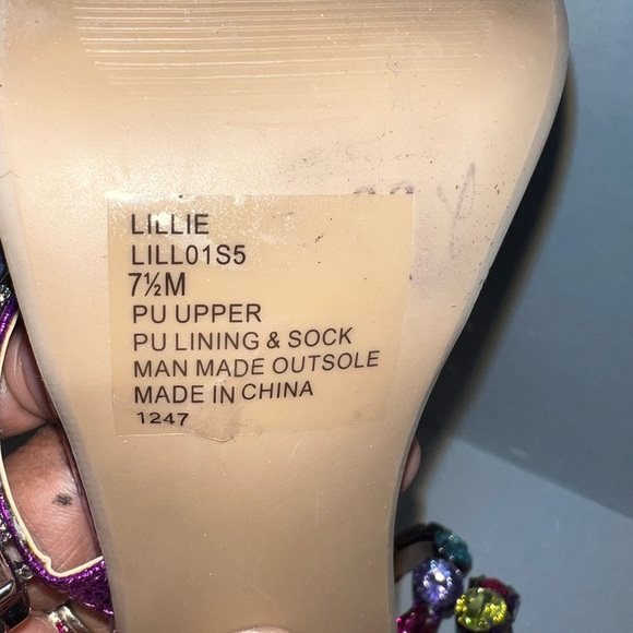 BETSEY JOHNSON Lillie Purple Heels with Jewels & Rhinestones NWOT - Picture 13 of 15